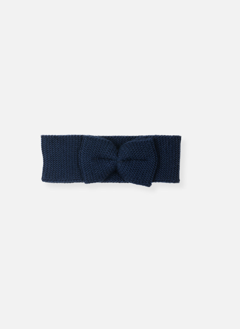 Headband With Bow - Navy