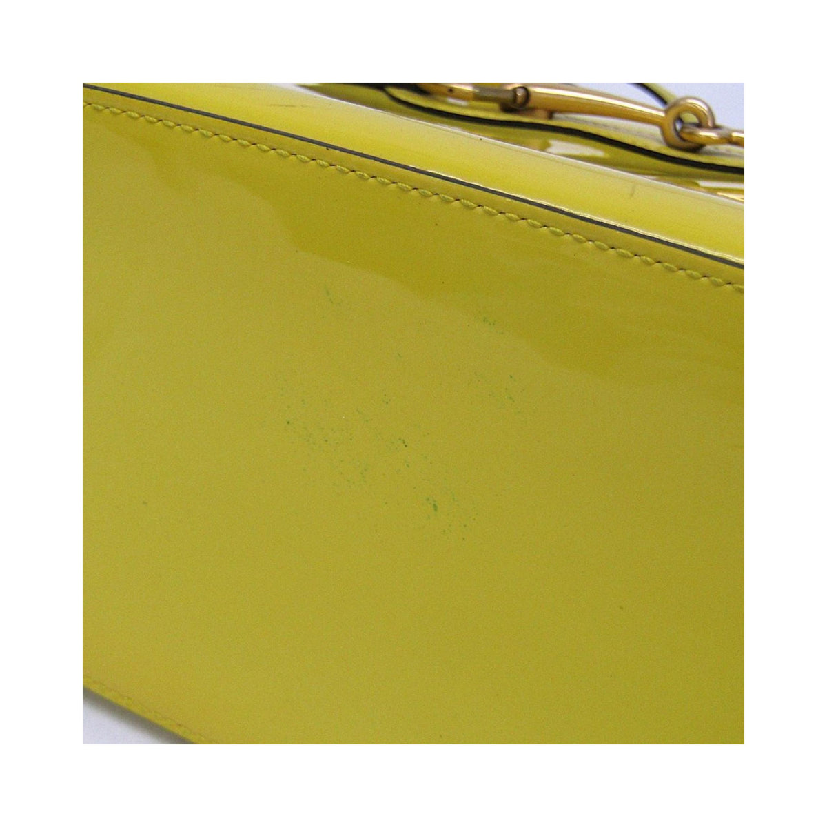 Sac À Main Gucci Bright Bit Convertible Tote Cuir Verni - Jaune