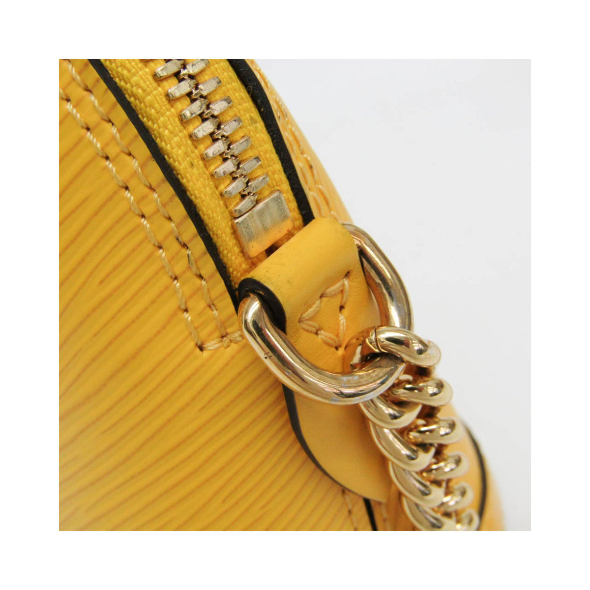 Bolso de hombro Louis Vuitton Alma Mini con cadena de piel - Amarillo