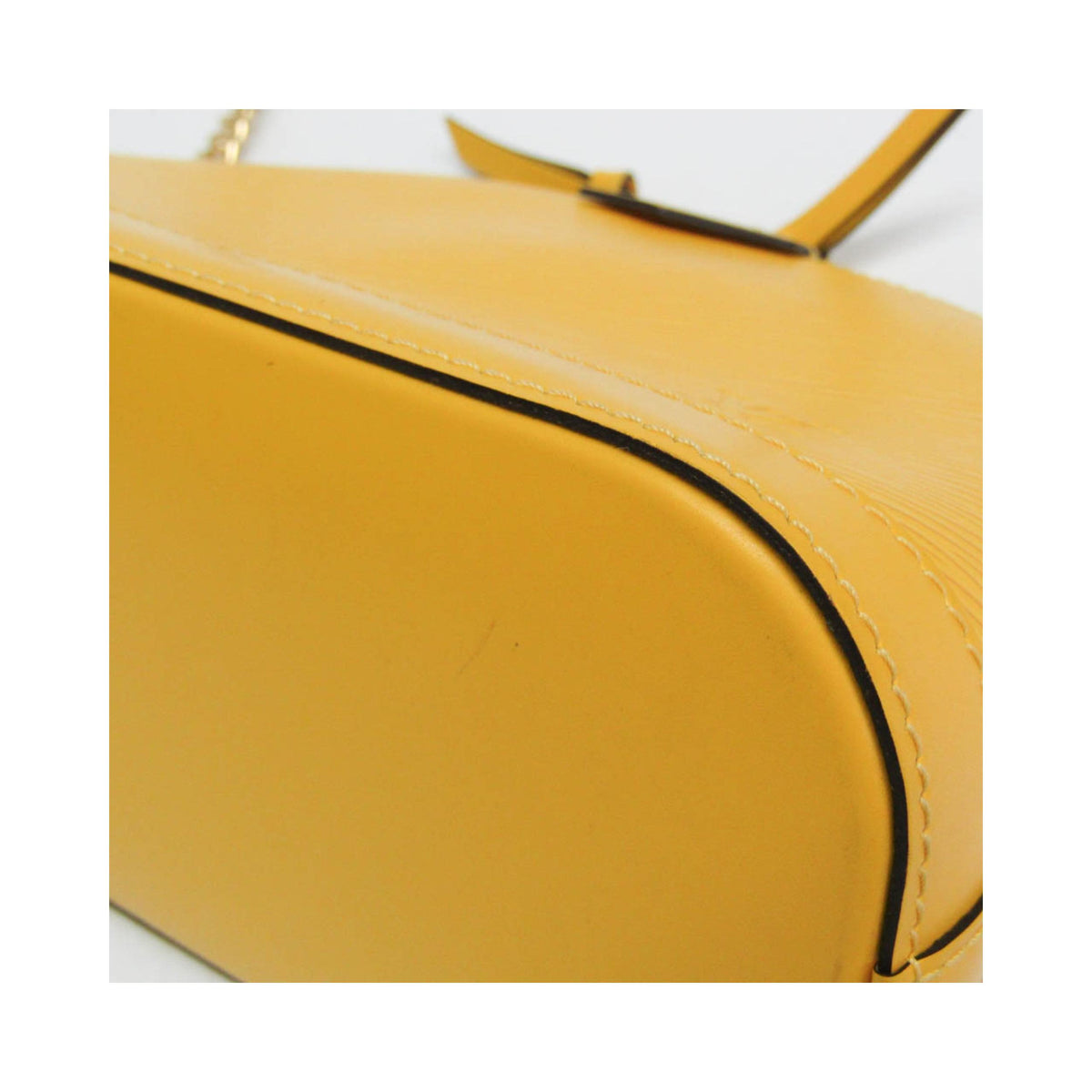 Bolso de hombro Louis Vuitton Alma Mini con cadena de piel - Amarillo