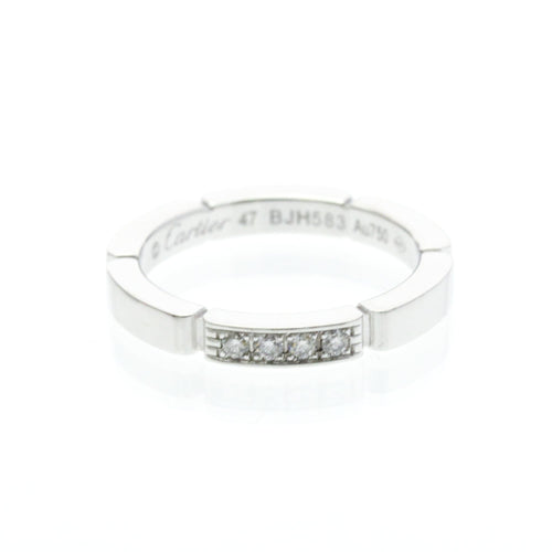 Cartier Maillon Panthere Band Ring 18K White Gold with 4 Diamonds Product Image