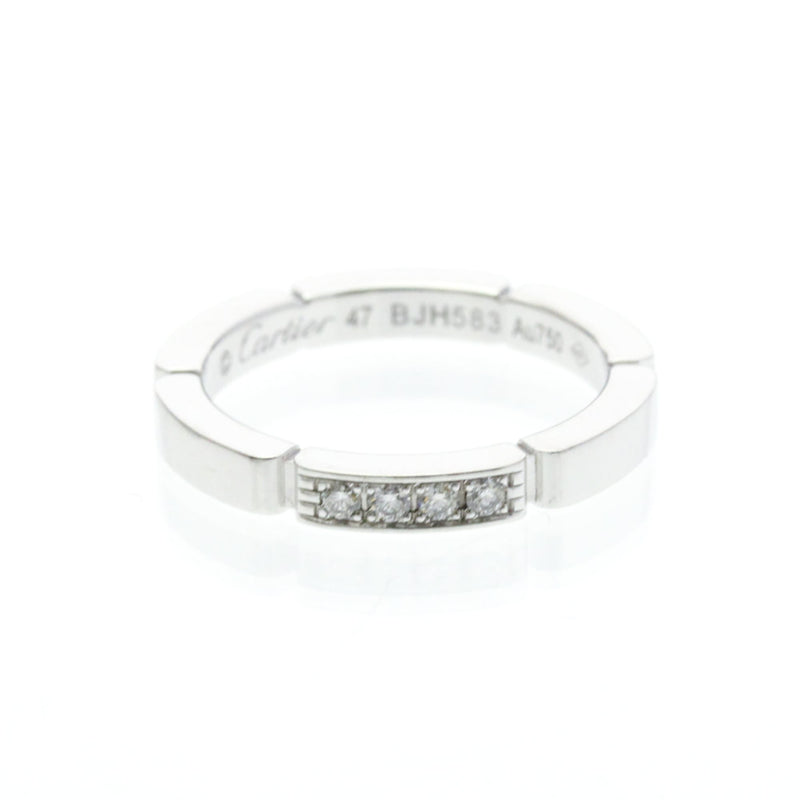 Cartier Maillon Panthere Band Ring 18K White Gold with 4 Diamonds Product Image