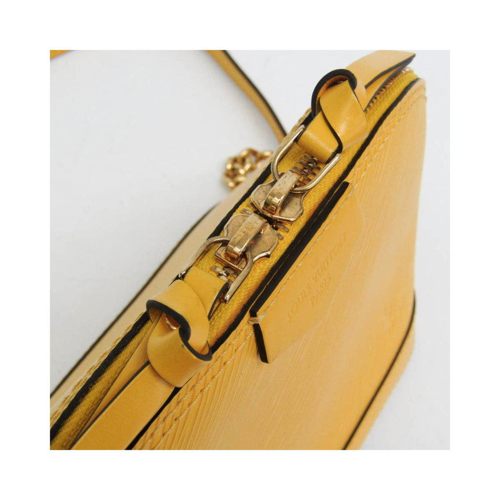 Bolso de hombro Louis Vuitton Alma Mini con cadena de piel - Amarillo