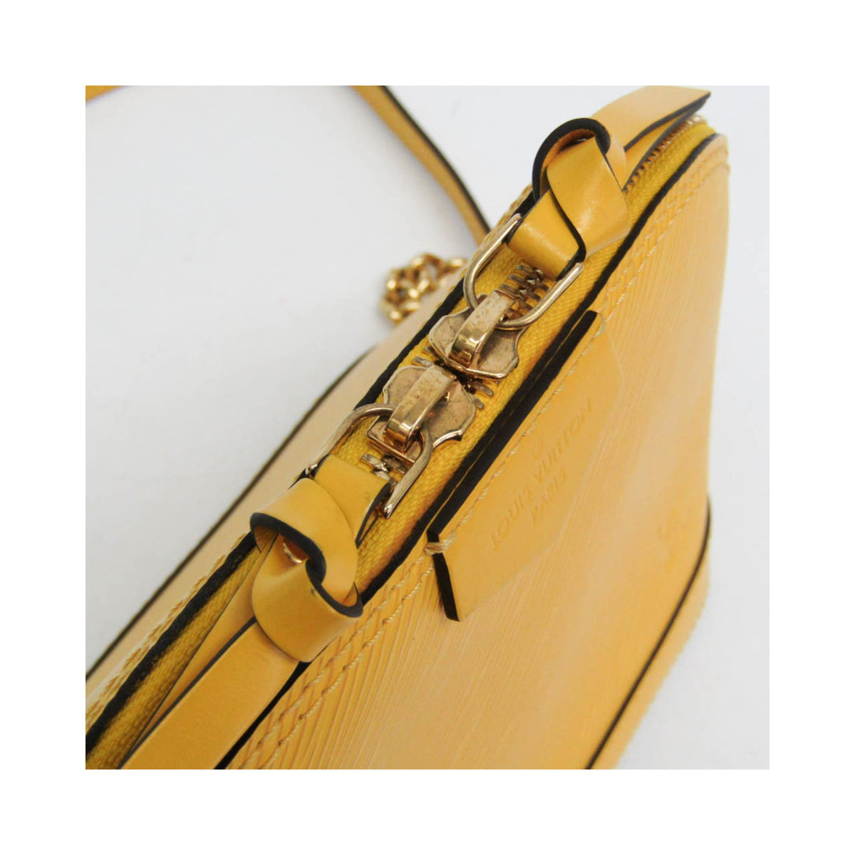 Bolso de hombro Louis Vuitton Alma Mini con cadena de piel - Amarillo