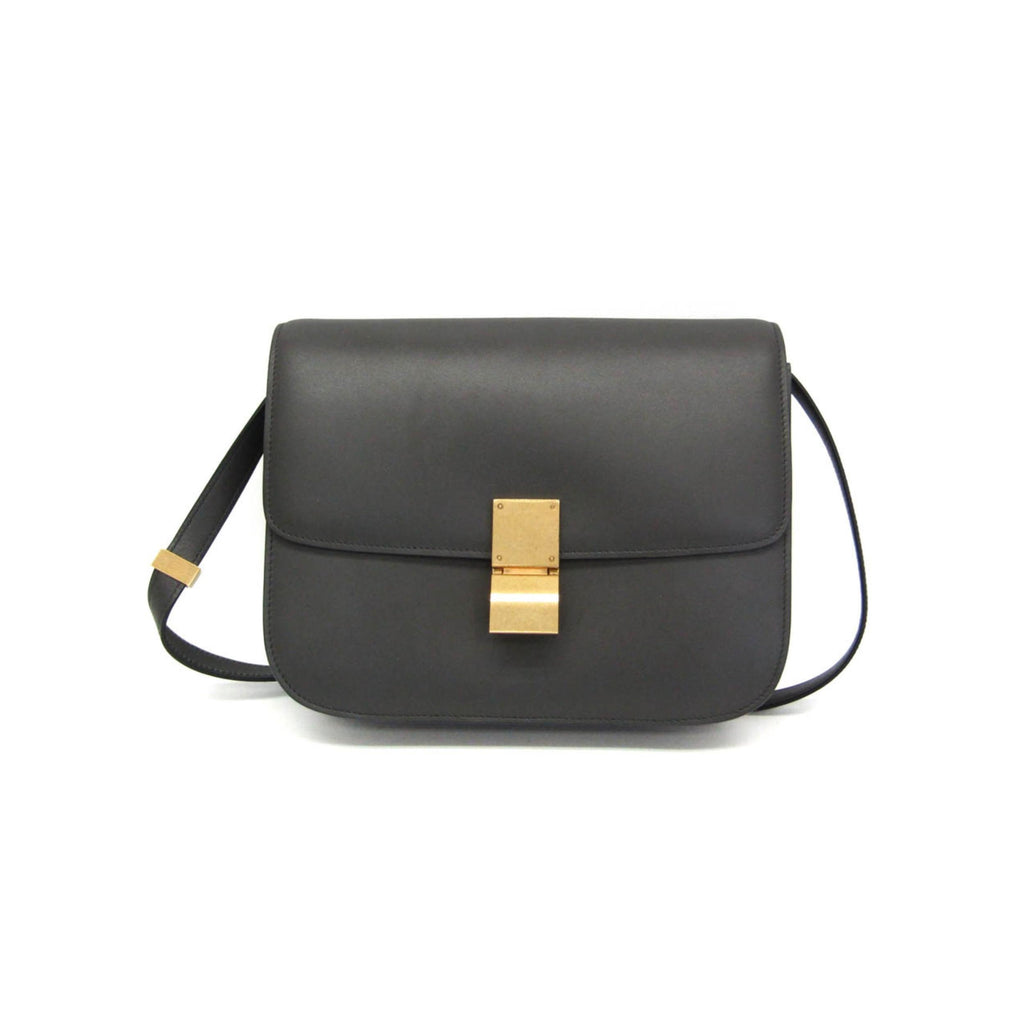 Sac À Main Celine Classic Box Medium Cuir - Gris