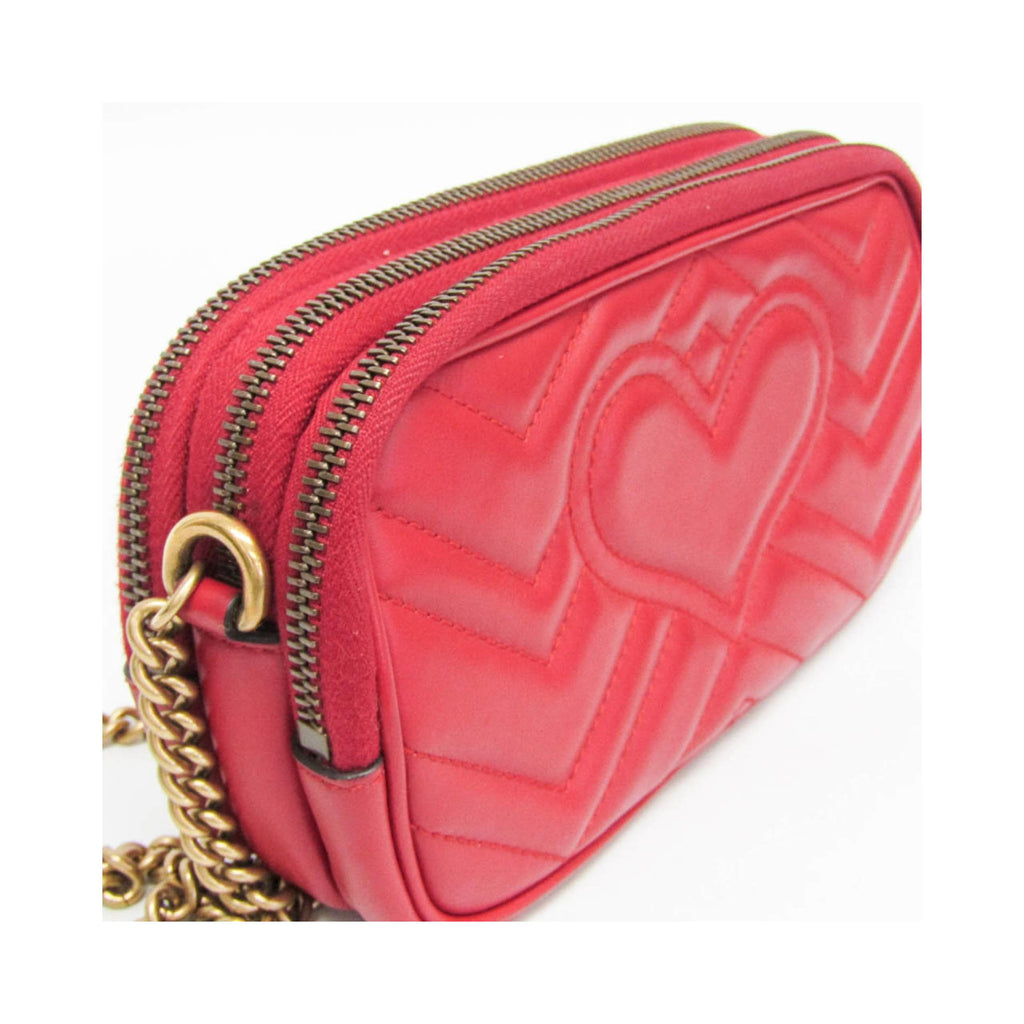 Sac Porté Épaule Gucci Gg Marmont Medium Cuir - Rouge