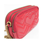 Sac Porté Épaule Gucci Gg Marmont Medium Cuir - Rouge