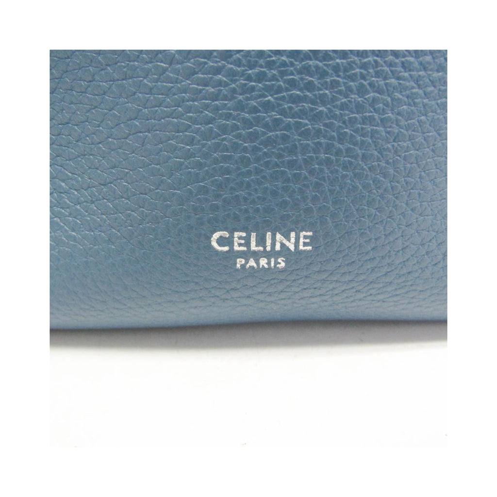Sac Porté Épaule Celine Sangle Seau Small Cuir - Bleu