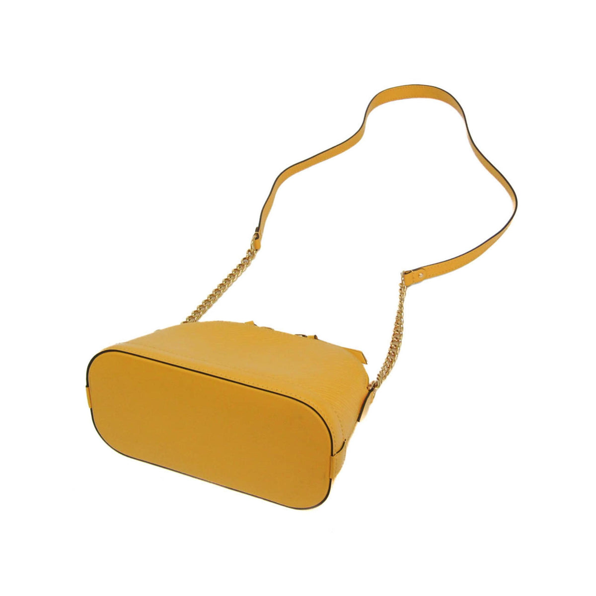 Bolso de hombro Louis Vuitton Alma Mini con cadena de piel - Amarillo