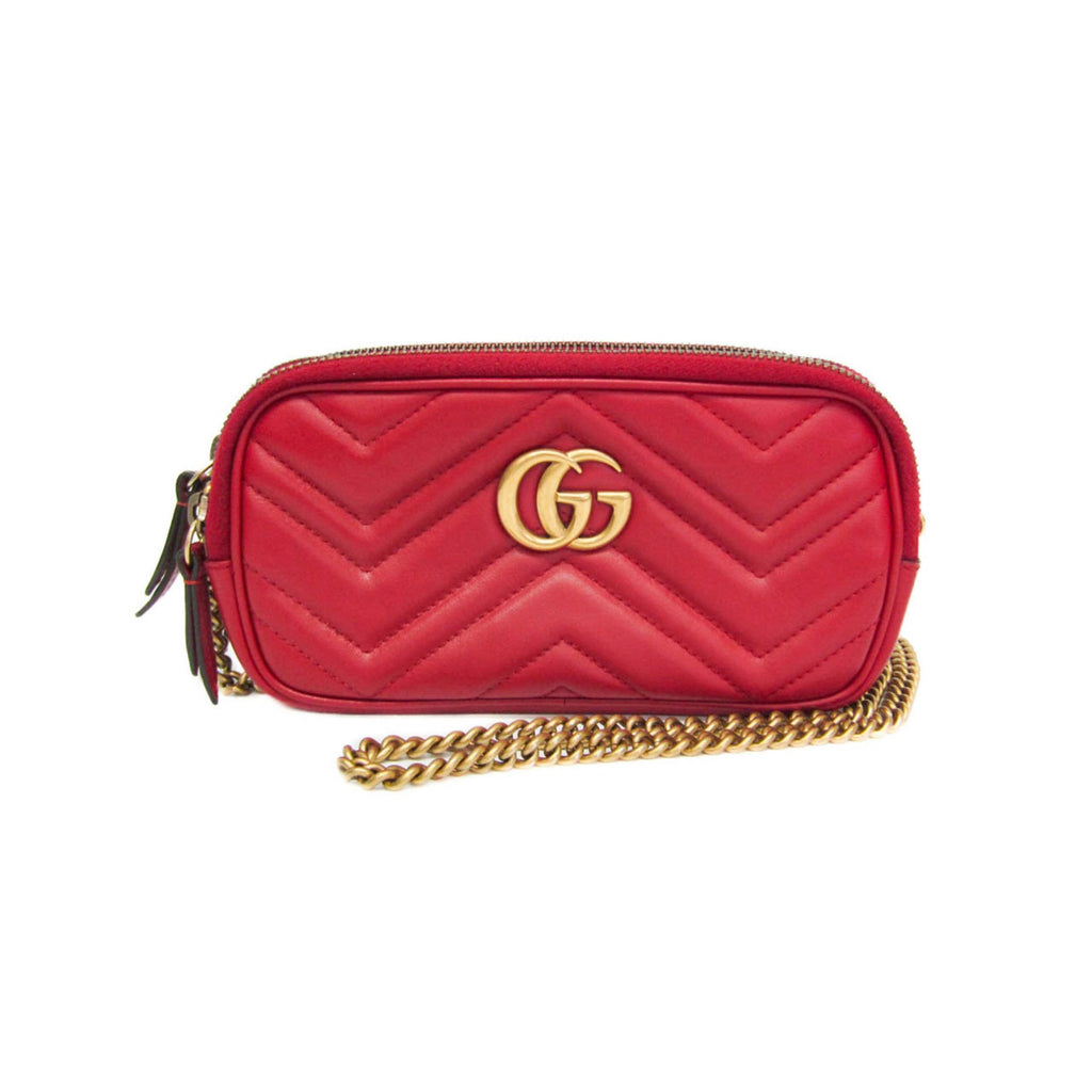 Sac Porté Épaule Gucci Gg Marmont Medium Cuir - Rouge