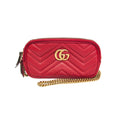 Sac Porté Épaule Gucci Gg Marmont Medium Cuir - Rouge