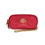 Sac Porté Épaule Gucci Gg Marmont Medium Cuir - Rouge