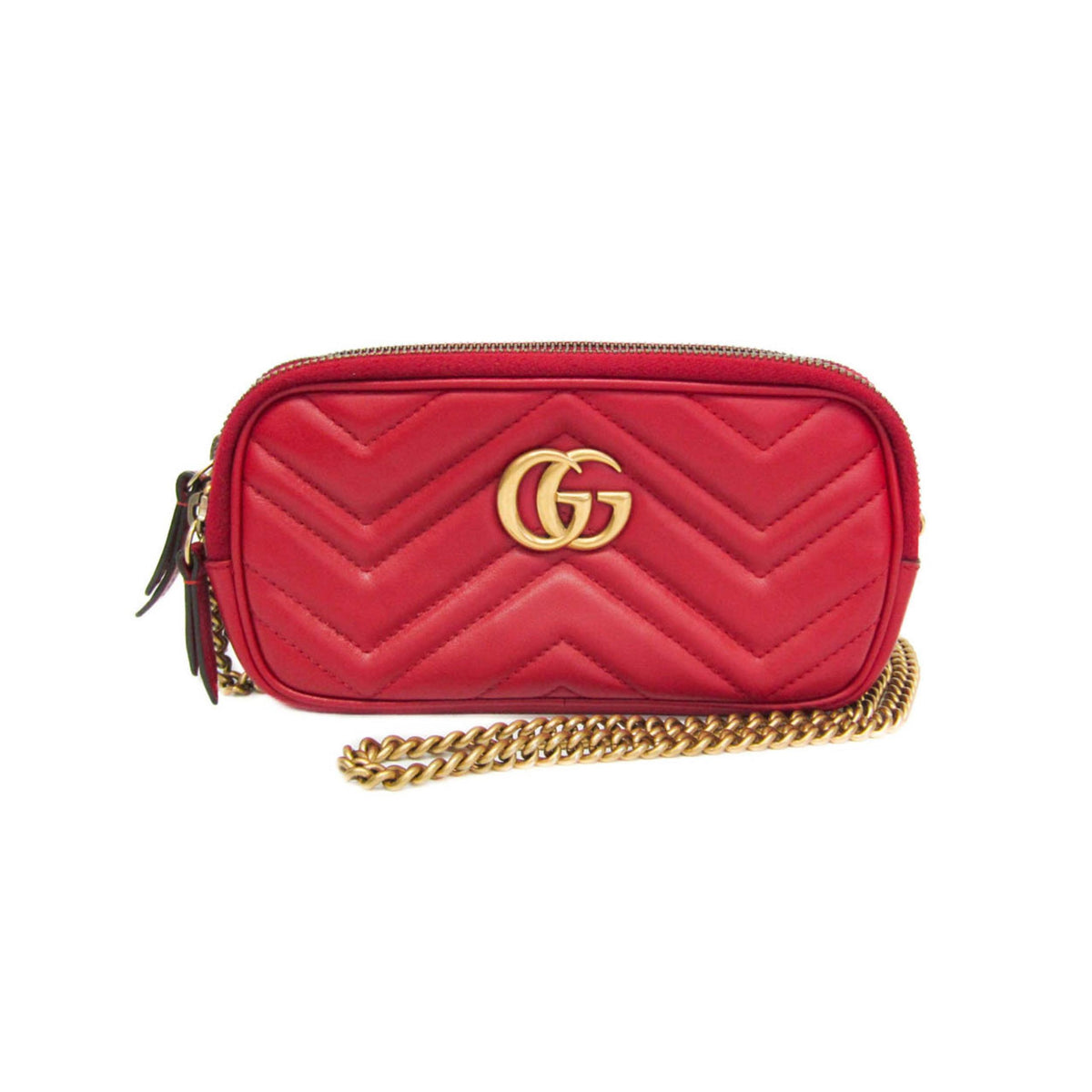 Sac Porté Épaule Gucci Gg Marmont Medium Cuir - Rouge