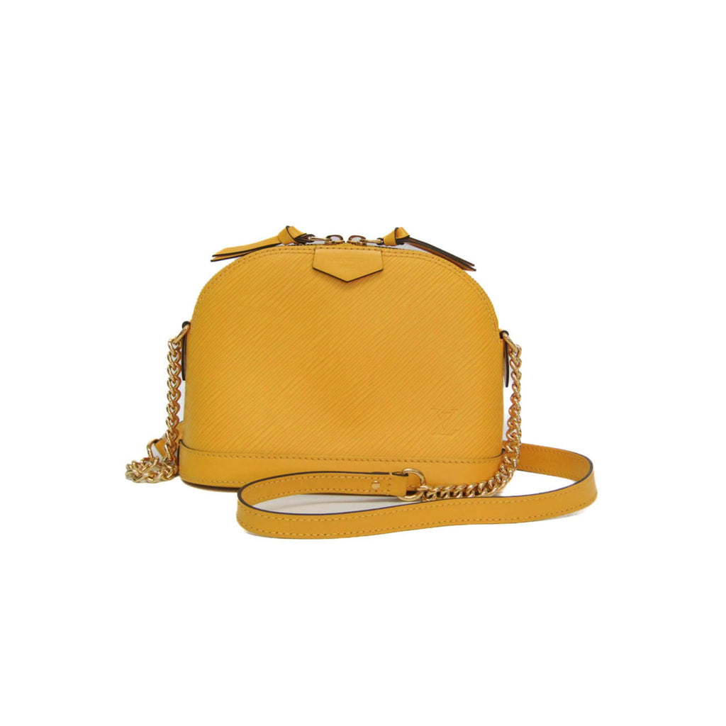 Bolso de hombro Louis Vuitton Alma Mini con cadena de piel - Amarillo