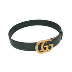 Ceinture Gucci Gg Marmont Reversible Belt Wide Cuir - Vert