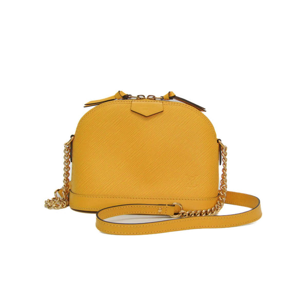 Louis Vuitton Alma Chain Handbag Mini bolso al hombro de cuero amarillo — Usado