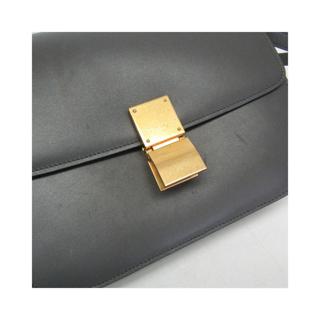 Sac À Main Celine Classic Box Medium Cuir - Gris
