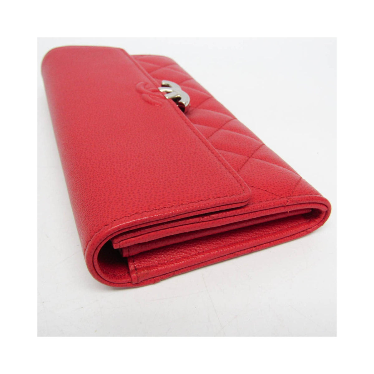 Chanel - CC Box Gusset medium leather flap wallet - Red