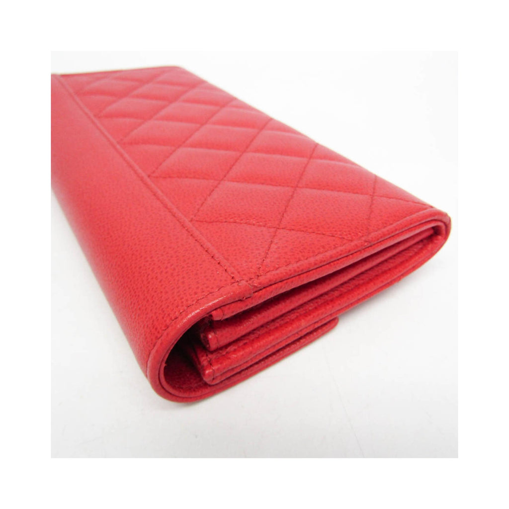 Chanel - CC Box Gusset medium leather flap wallet - Red