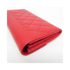 Chanel - CC Box Gusset medium leather flap wallet - Red