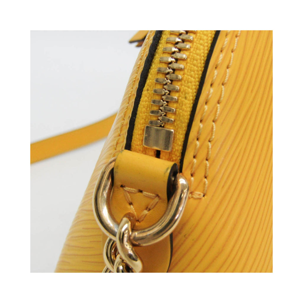 Bolso de hombro Louis Vuitton Alma Mini con cadena de piel - Amarillo