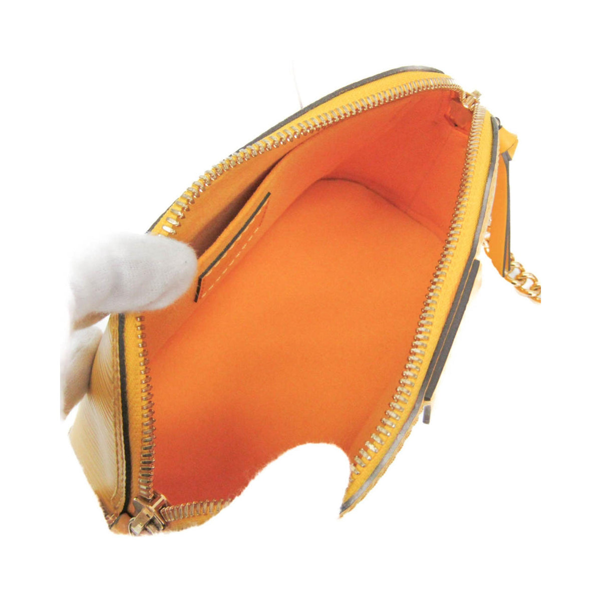Bolso de hombro Louis Vuitton Alma Mini con cadena de piel - Amarillo