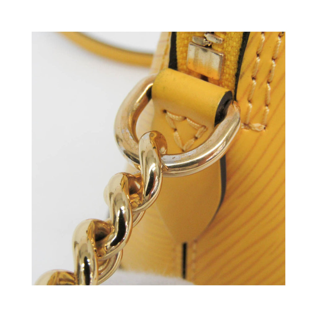 Bolso de hombro Louis Vuitton Alma Mini con cadena de piel - Amarillo