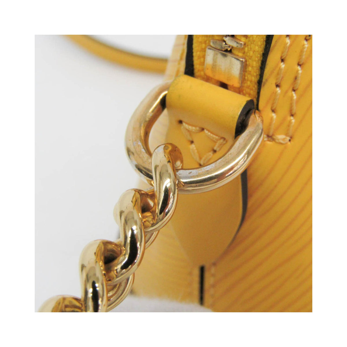 Bolso de hombro Louis Vuitton Alma Mini con cadena de piel - Amarillo