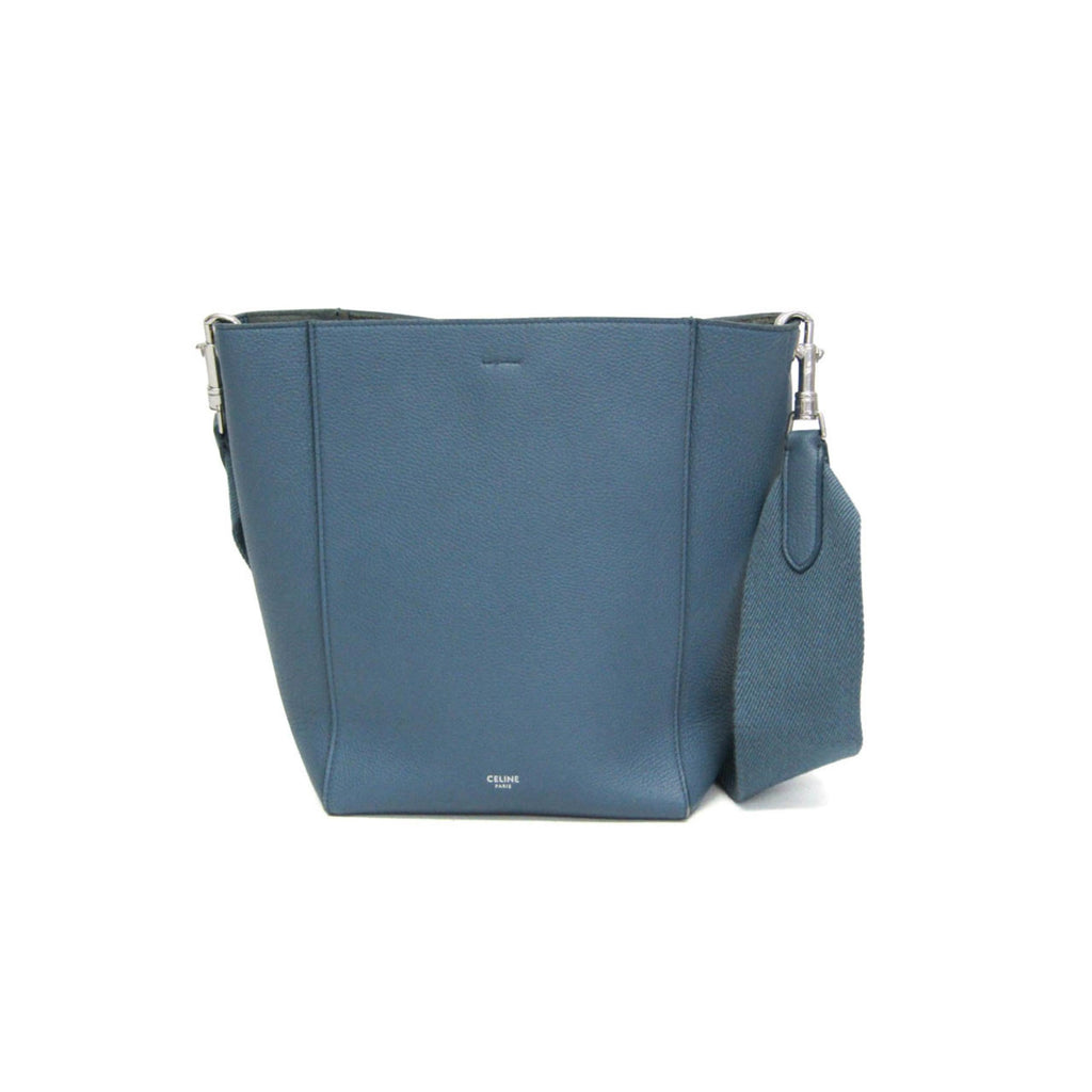 Sac Porté Épaule Celine Sangle Seau Small Cuir - Bleu