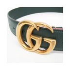 Ceinture Gucci Gg Marmont Reversible Belt Wide Cuir - Vert