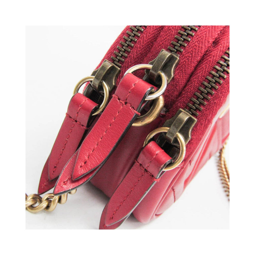Sac Porté Épaule Gucci Gg Marmont Medium Cuir - Rouge