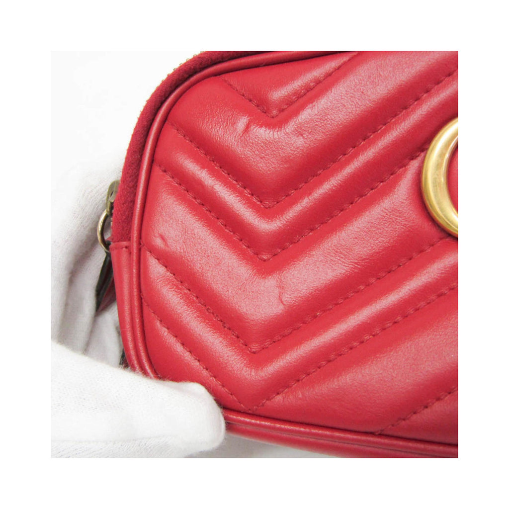 Sac Porté Épaule Gucci Gg Marmont Medium Cuir - Rouge