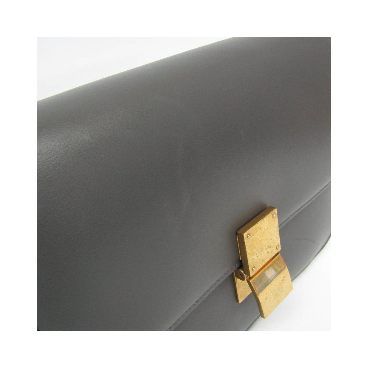 Sac À Main Celine Classic Box Medium Cuir - Gris