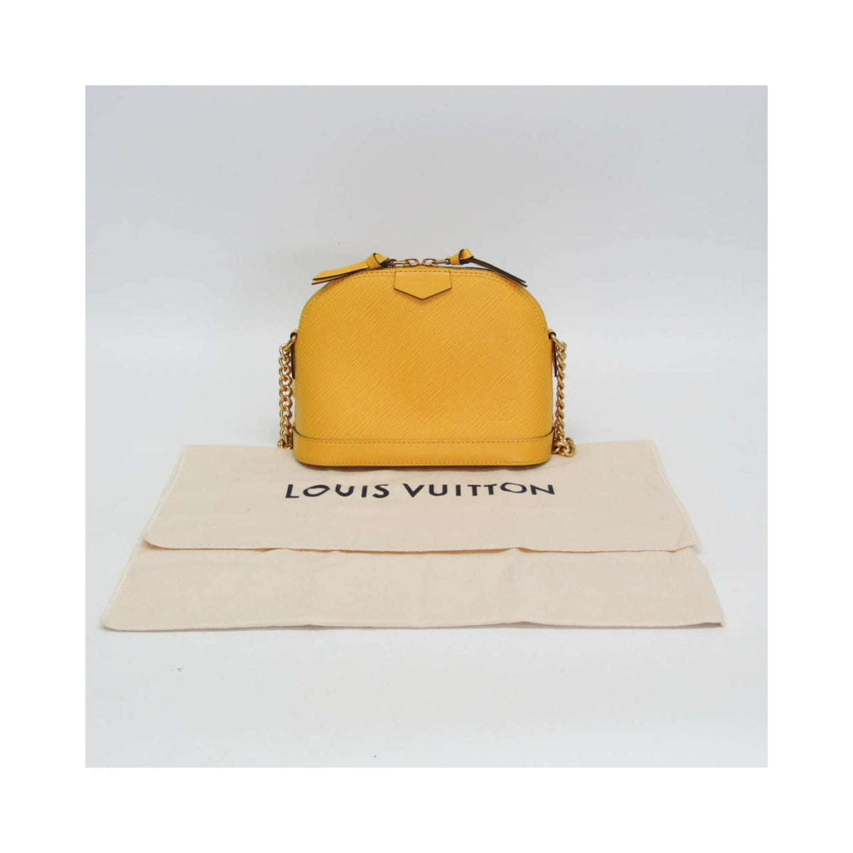 Bolso de hombro Louis Vuitton Alma Mini con cadena de piel - Amarillo