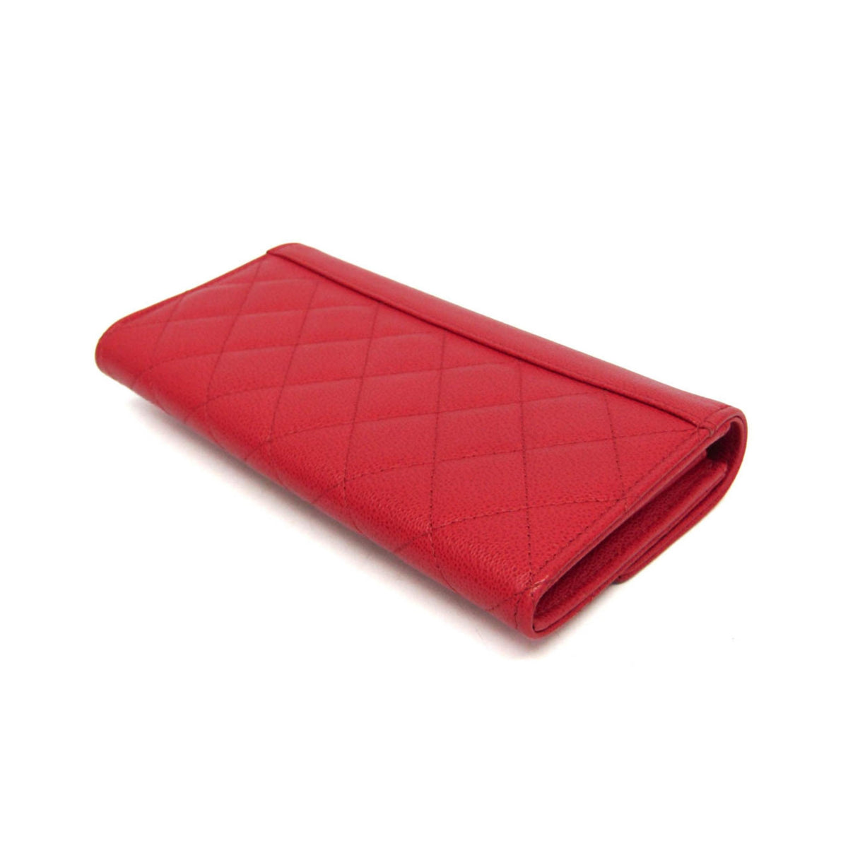 Chanel - CC Box Gusset medium leather flap wallet - Red