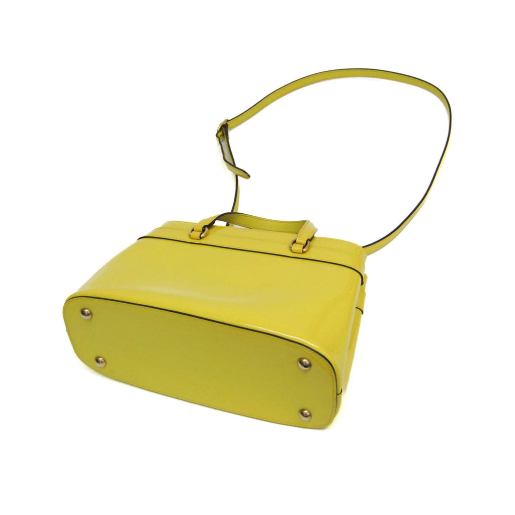 Sac À Main Gucci Bright Bit Convertible Tote Cuir Verni - Jaune