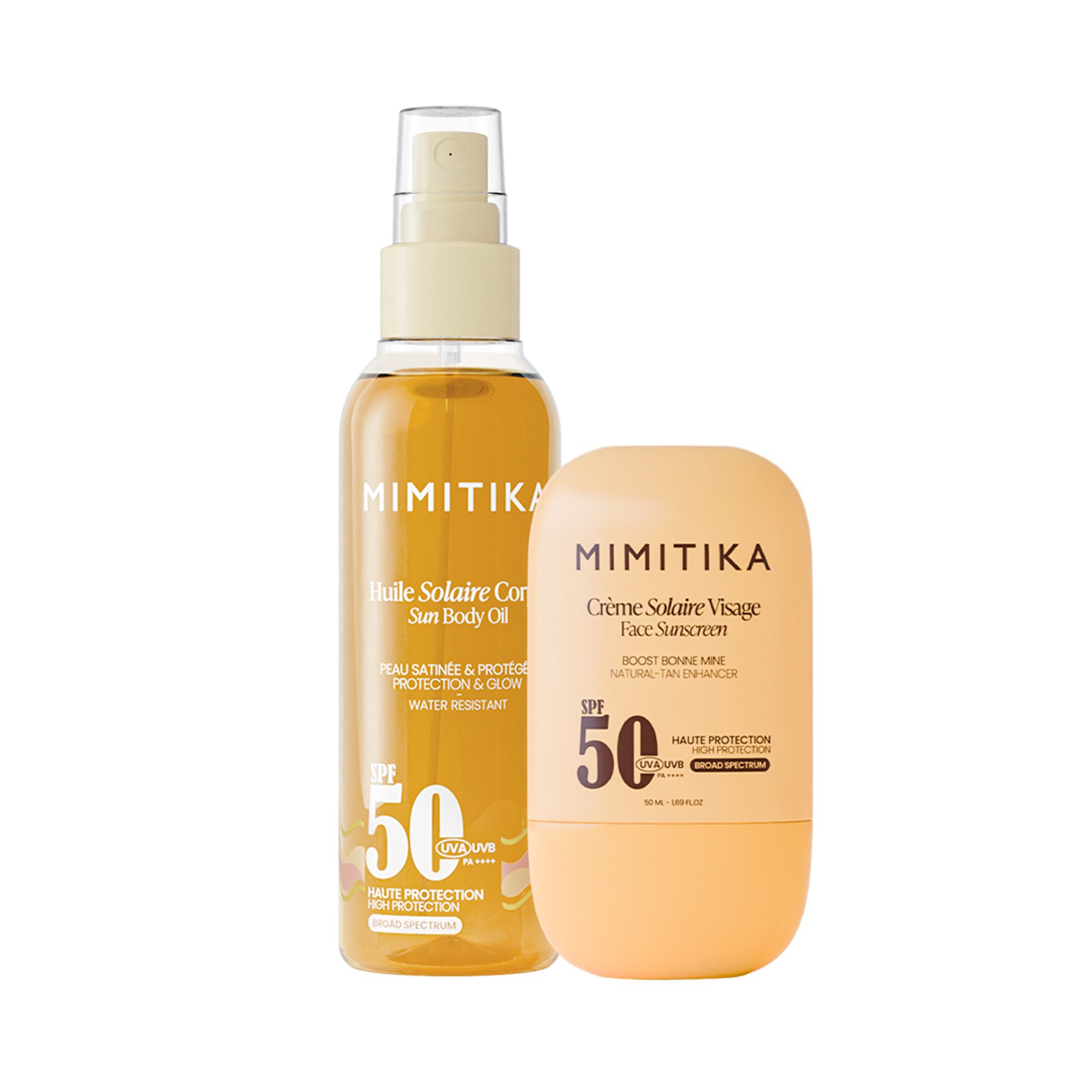 DUO Crème visage SPF50 + Huile solaire SPF50