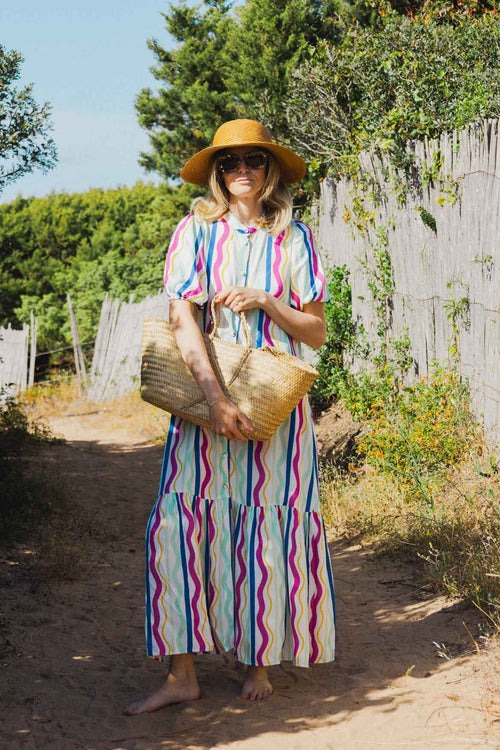 CLEMENCE vestido líneas arcoiris