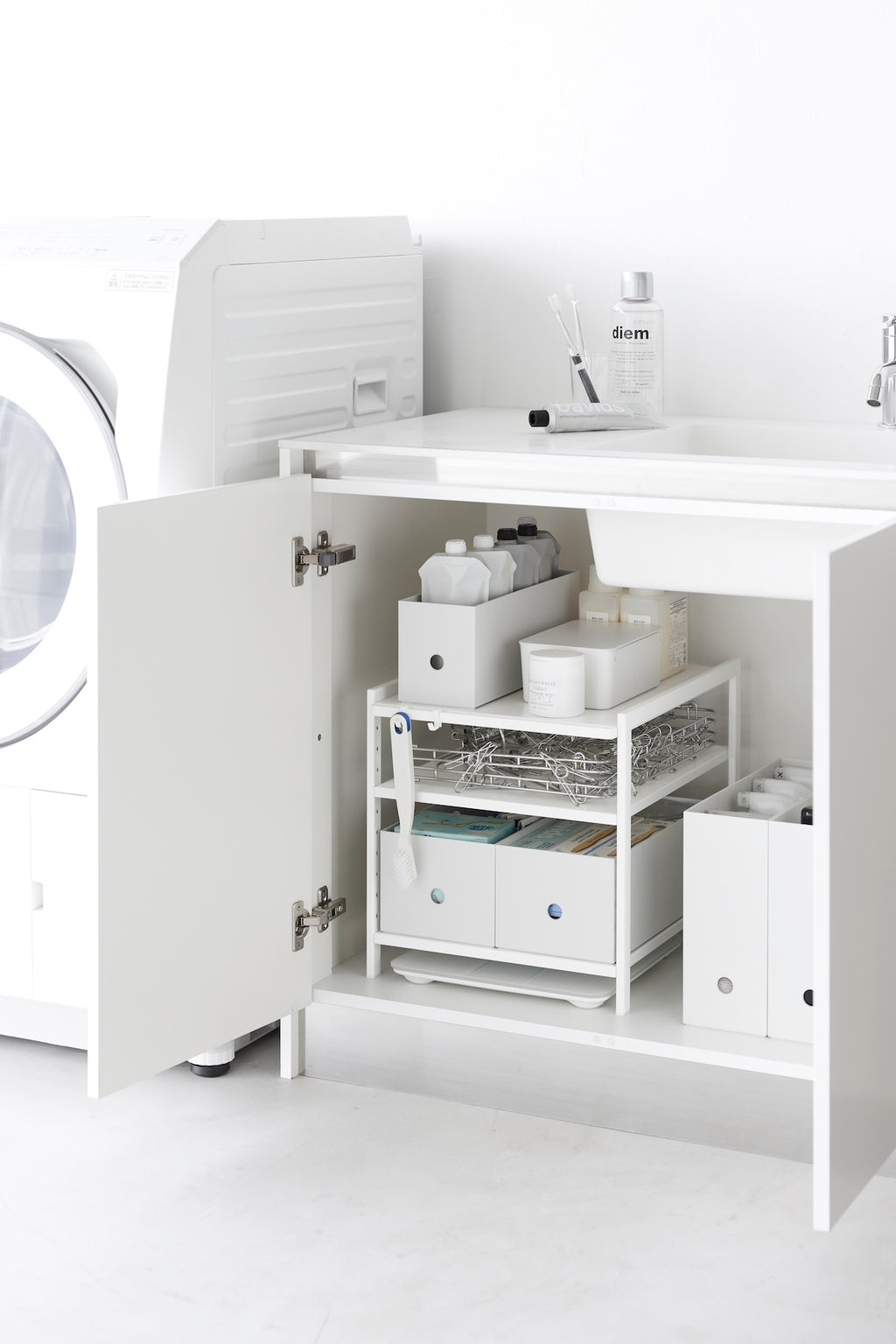 Organizzatore sotto lavello a 3 livelli Tower - Bianco