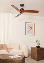 Wind Sharp - Ventilateur De Plafond 40W Silencieux - Noir/Bois Foncé