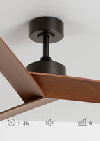 Wind Sharp - Ventilateur De Plafond 40W Silencieux - Noir/Bois Foncé