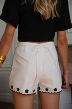 Short Brodé Aliza - Crème