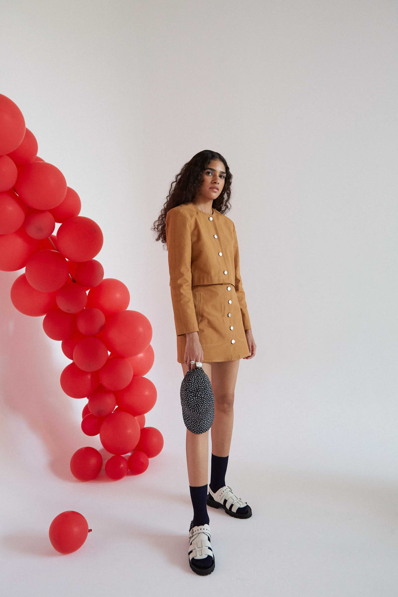 SIMONE DRUGSTORE CARAMEL SKIRT