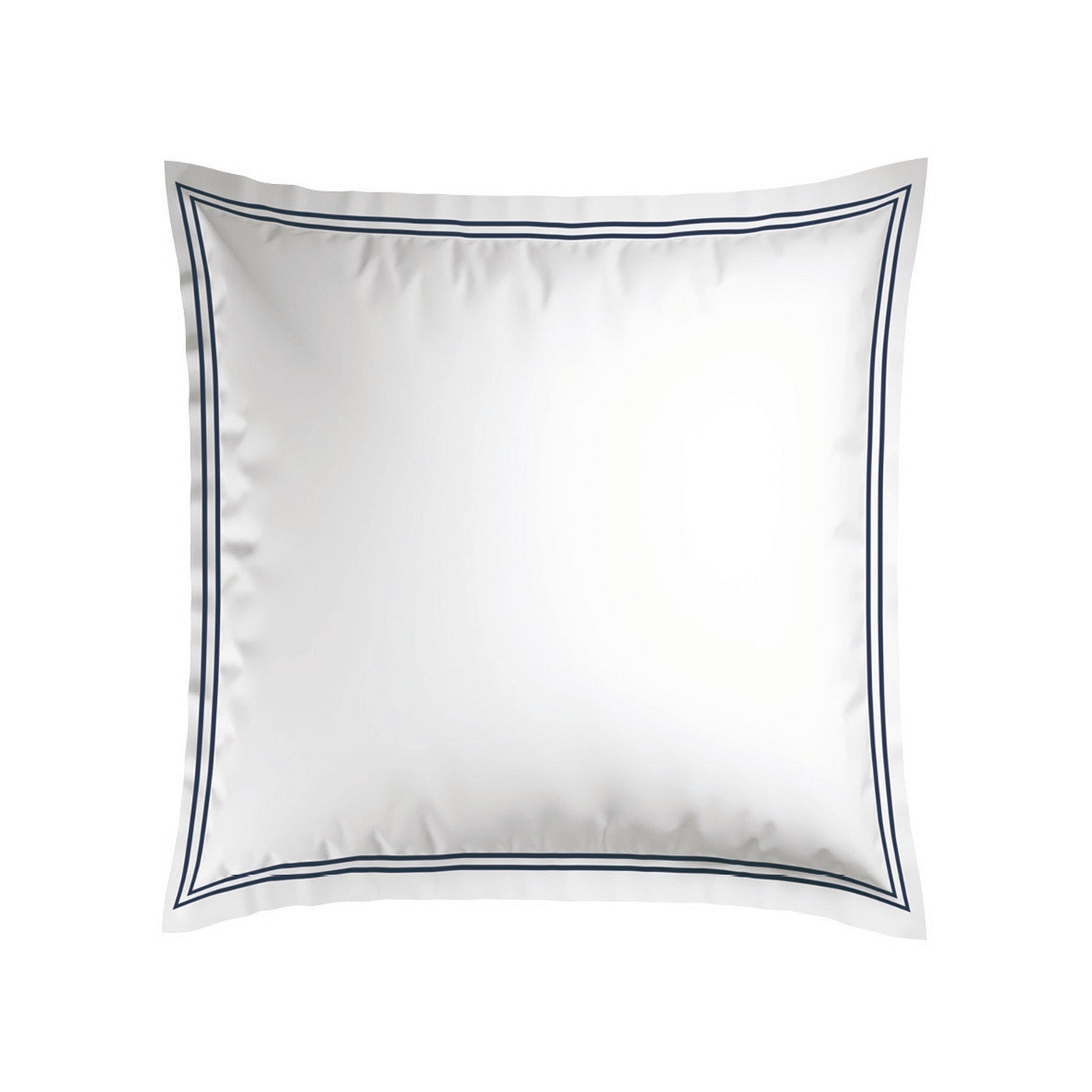 Annecy - Taie D'Oreiller - Satin De Coton - Bleu Foncé / Blanc