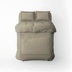 Annecy - Housse De Couette + Taie D'Oreiller - Satin De Coton - Taupe / Taupe