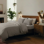 Annecy - Housse De Couette + Taie D'Oreiller - Satin De Coton - Taupe / Taupe