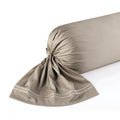 Annecy - Funda De Almohada Cilíndrica - Satén De Algodón - Taupe / Taupe