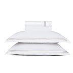 Annecy - Sheet Set - Cotton Sateen - Taupe / White