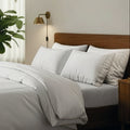 Annecy - Pillowcase - Cotton Sateen - Grey / White