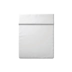 Annecy - Drap Plat - Satin De Coton - Gris / Blanc